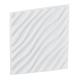 VEVOR 3D Wall Panels 12-Pack 50 x 50 cm PVC 2.97 m² Coverage Wave Matte White V952-PVC3DQBXDYSJMJDM0V0