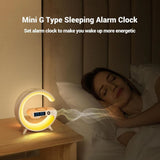 White Smart G Lamp Night Light Bluetooth Speaker Wireless Charger LED RGB Alarm Clock V201-W12854968