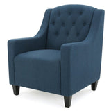 Canberra Linen Fabric Tufted Armchair in Dark Blue V1041-JSF-5007DARKBLUE