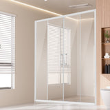 VEVOR Semi-frameless Double Sliding Shower Door SGCC Tempered Glass 1/4" Chrome V952-DBKSMTLYSM6MDOGXSV0