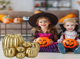 7pcs Simulated Pumpkin Glossy Paint Lightweight Creative Reusable Foam Pumpkin for Decoration Prop V1294-YM0901-3115240060514