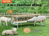 Livestock Feeder, 2 in 1 Grain & Feeder, 80-Gallon Capacity Pasture Feeder, 59" Long Goat V952-SCWSQ5919633EY63VV0