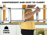 Bullet 2.9m Folding Aluminium Multipurpose Ladder, w/ Workshelf Platform, Spring Assisted Rapid V219-TOLLDABU29AA