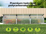 Green Fingers Greenhouse 180x50x50CM Cold Frame Plant Grow Aluminium Polycarbonate Green House GH-ALU-C-180X50X50