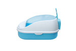 YES4PETS Large Portable Cat Toilet Litter Box Tray House with Scoop and Grid Tray Blue V278-MSP-004-BLUE-W-ZW-0001