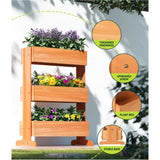 Green Fingers Garden Bed Elevated 69x39x106cm Wooden Planter Box Container Herb GARDEN-WOOD-3T-65