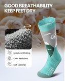 OutdoorMaster Merino Wool Ski Socks for Kids Boys & Girls Thermal Winter Warm Snowboarding Cold V1168-KID-SCO-3-GYBM-M