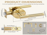 Champagne Gold Privacy Door Handle with Knob Indoor for Bedroom or Bathroom Heavy Duty Door Handle V1366-AZ2-W-14944
