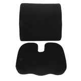 Seat Cushion and Lumbar Support Pillow Black Suede Memory Foam Reduce Tailbone Pressure Chair Pads V1294-YM0901-3117230210511