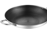 Stainless Steel Wok Pan Double Sided Honeycomb 3 Layer Prevent Sticking Easy Cleaning Wok for V1294-YM0717-3118220189612