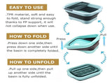 Collapsible Dish Basin with Drain Plug,Space Saving Foldable Dishpan for Kitchen RV Camping,Portable V1366-AZ2-W-16908