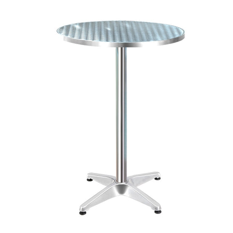 Gardeon Outdoor Bar Table Adjustable Aluminium Round 70/110cm FF-TABLE-AL60-70110