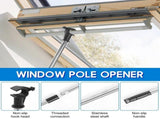 Window Opener with Hook Modular 78.7in Stainless Steel Sectional Skylight Pole Opener for Roof V1366-AZ2-W-14918