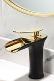 Basin Hot and Cold Water Faucet Waterfall Spout, Antique Brushed Finish, Short Model, Vintage V1107-113-76625-BLAG-135MM