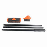 3-In-1 Weeding Brush with Adjustable Extension Pole, Heavy Duty Garden Cleaning Tool Set for Patio, V1192-AZ-W-30123