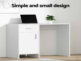 Artiss Computer Desk Drawer Cabinet White 100CM FURNI-G-DESK-100-WH