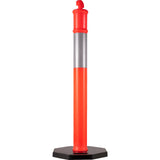 6Pack Traffic Delineator Posts 44 Inch Height, PE Delineator Cones Post Kit 10 inch Reflective Band, V952-JSZ6PTXJSZZH00001V0