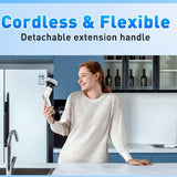 Black 9 piece replaceable cleaning brush heads Electric Spin Scrubber with Extendable Handle V888-ELOSUNG53377