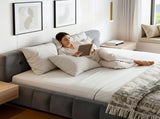 Artiss Queen Size Bed Frame Plush Soft Headboard Velvet Platform Base for Modern Bedrooms Grey BFRAME-F-HAVEN-Q-GY-AB