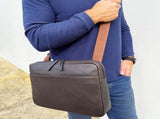 Pierre Cardin Mens Leather 13" Laptop Computer Bag - Brown V563-PC3503-BROWN