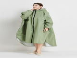 Matcha green Stylish Waterproof Raincoat Poncho - Long, Packable for Outdoor Travel & Hiking V888-ELOSUNG26493