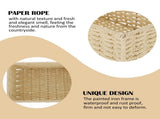 Woven Rattan Style Desktop Organizer Basket for Sundries Storage, Multi-Purpose Storage Box for Home V1370-AZ4-09966