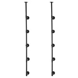 Industrial Pipe Shelf, 5 Tier 2PCS, 9.84in Applicable Board Width Wall-Mount Floating Rustic Wood V952-JSGZWJYGWMBHN3J8IV0
