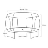 Kahuna 14 ft Springless Trampoline with Basketball Set TRM-KAH-ELA-14D-BB