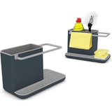 Sink storage/organizer with integrated drain, holder for sponge, brush, detergent and dishcloth, V1189-LC-LY-00025