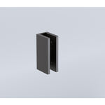 100x70cm Corner Frameless Shower Screen with Black Brackets and Brass Hinges, Round Knob Handle V63-879841