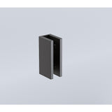 100x90cm Corner Frameless Shower Screen with Black Brackets and Brass Hinges, Square Knob Handle V63-875991