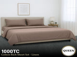 Laura Hill Luxury Living 4pc 1000 Thread Count Cotton Rich Queen Bed Sheet Set Gift Pack Linen CVC-10QS-LN