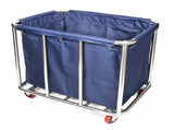 Commercial Laundry Trolley 90x65x80cm Large Capacity Linen Cart with 2 Swivel & 2 Fixed Wheels Navy V324-LT-906580-NV