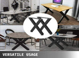 Set of 2 Steel Table Legs, 72cm Height 79cm Wide Dining Table Legs, Heavy Duty 7.9cm Square Box V952-ZT720X790MM000001V0