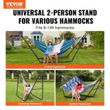 Universal 2 Person Hammock Stand, Adjustable Heavy Duty 550 lbs Capacity Hammock Stand Fits 8-13 ft V952-CXDCJCXJS118H5RLYV0
