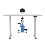 Artiss Under Desk Folding X-Bike with 140cm Automatic Standing Desk Magnetic Resistance White SDEB-114G-WH-140-DB02