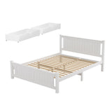 Artiss Bed Frame Queen Size Wooden Platform with 2 Storage Drawers White RIO WBED-D-004Q-153-DRAW