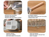 Induction Saucepan - Mini Deep Fryer - Milk Pan - Square Cooking Pot - Stainless Steel - With Frying V1189-WXF-260203-00358
