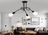 Modern Chandelier Ceiling Light Fixture Industrial Wrought Iron Study Bedroom Living Room Lamp Black V1294-YM0901-3119240086411