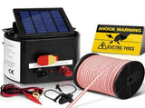 Giantz Fence Energiser 5KM Solar Powered Electric 400M Poly Tape Insulator SFC-FIK-TAPE-5KM