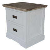 Fiona Bedside Tables 2 Drawers Storage Cabinet End Nightstand Table White Grey V315-VOB-FOLK-03