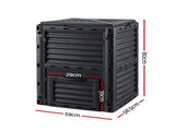 Gardeon Compost Bin 300L Heavy-Duty Black Outdoor Composter with Top Lid Bottom Door CBIN-300L-BK