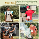 20000mAh Outdoor Portable Waist Fan Hanging Neck Fan Strong Wind with Power Bank LED Lighting for V413-20K-FAN-GREY