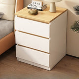 Modern Nightstand Wood Effect Top White Cabinet Triple Drawer Finger Pull Design V360-ZC-FNBT0052-WTBG-3D-47