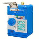 Children's Password Piggy Bank, Dual Lock,BLUE Automatic Bill Intake, Develops Savings Habit, V1232-CQG001