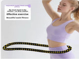 Black Weighted Soft Spring Hula Hoop with Silent Alloy Interior and Polyester Wrap for Home Gym Full V888-ELOSUNG43411