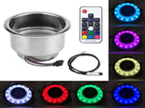 Stainless Steel LED Light Drink Cup Holders with Remote Control Marine Boats Car Truck Cup Holders V1369-AZ3-W-13939