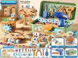 DIY assembly toy, wooden building set, electric drill toy for kids, educational construction toy, V1102-819-47387-MLT-125PCS