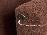 Ridge Arch Ottoman Stool Teddy Fleece Fabric Foot Rest 45cm BROWN V274-FT-STKJP4177-CHO
