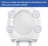 Round Toilet Seat, Standard 16.5 Slow/Soft Close Round Toilet Seat for Round Toilets, No-Slam V1258-DP02-WO-951